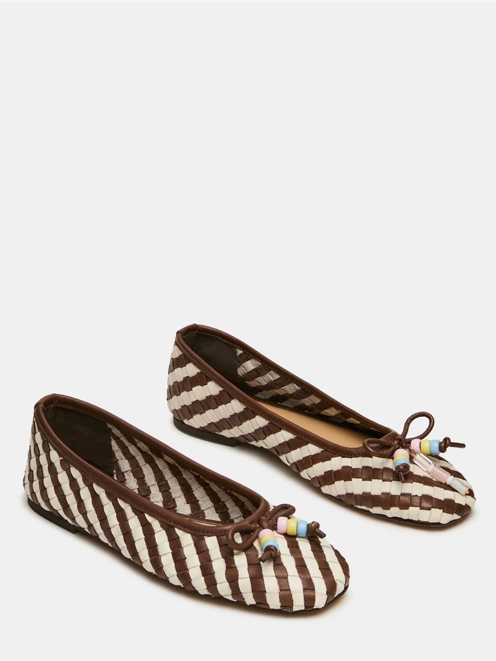 Steve Madden Divy Brown and Cream Ballet Flats